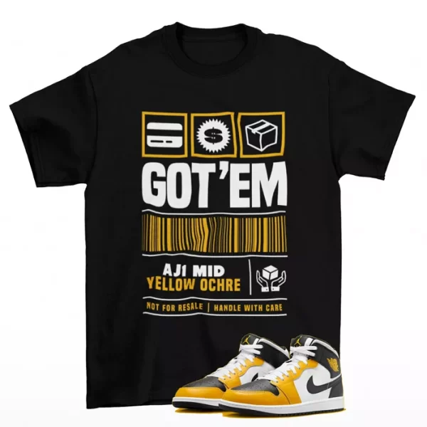 Receipts Sneaker Shirt to Match Jordan 1 Mid Yellow Ochre DQ8426 701 Jezsport.com