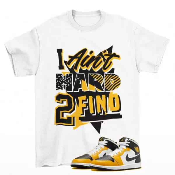 Rare Find Sneaker Shirt White to Match Jordan 1 Mid Yellow Ochre DQ8426 701 Jezsport.com