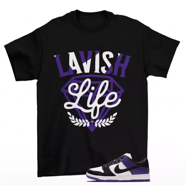 Lavish Sneaker Shirt to Match SB Dunk Low Court Purple BQ6817-500 Jezsport.com