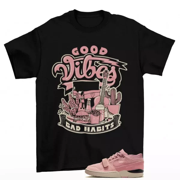 Vibes Shirt Black to Match Air Alpha Force 88 Red Stardust FJ4184-600 Jezsport.com