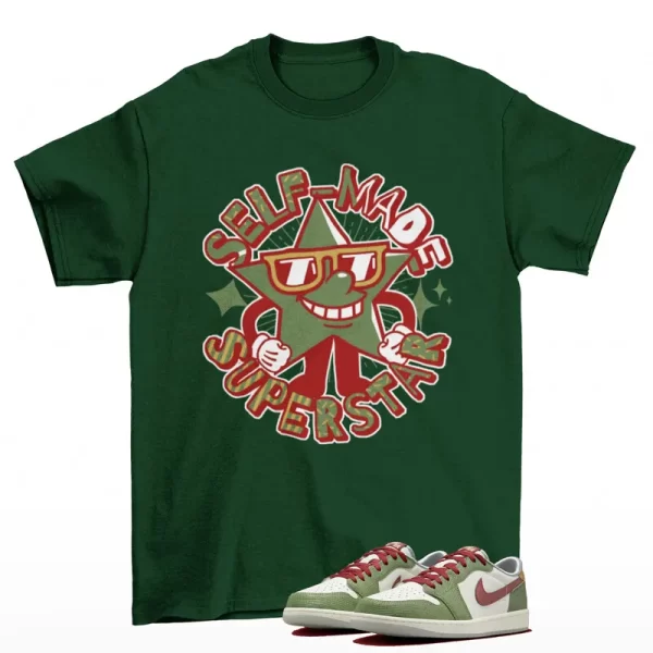 Superstar Shirt Green to Match Jordan 1 Low Year of the Dragon FN3727-100 Jezsport.com