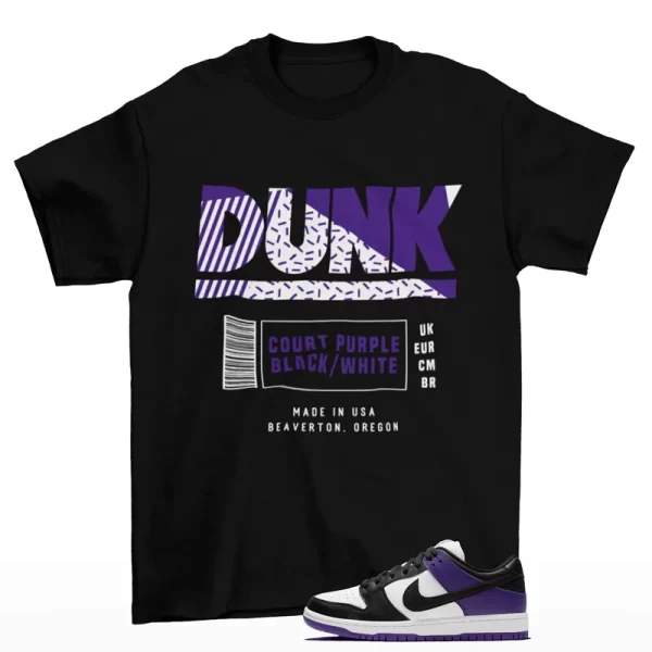 Sneaker Label Shirt to Match SB Dunk Low Court Purple BQ6817-500 Jezsport.com