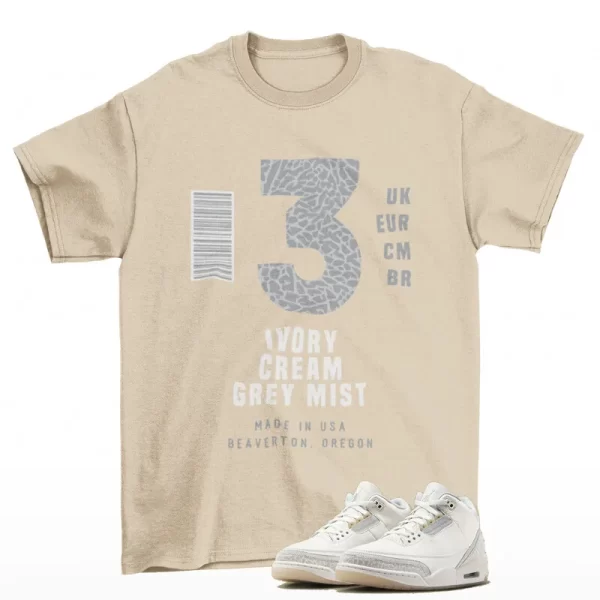 Sneaker Label Shirt Ivory to Match Jordan 3 Retro Craft Ivory FJ9479-100 Jezsport.com