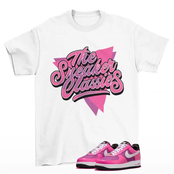 Classics Shirt White to Match Air Force 1 World Tour Laser Fuchsia FV6150-600 Jezsport.com