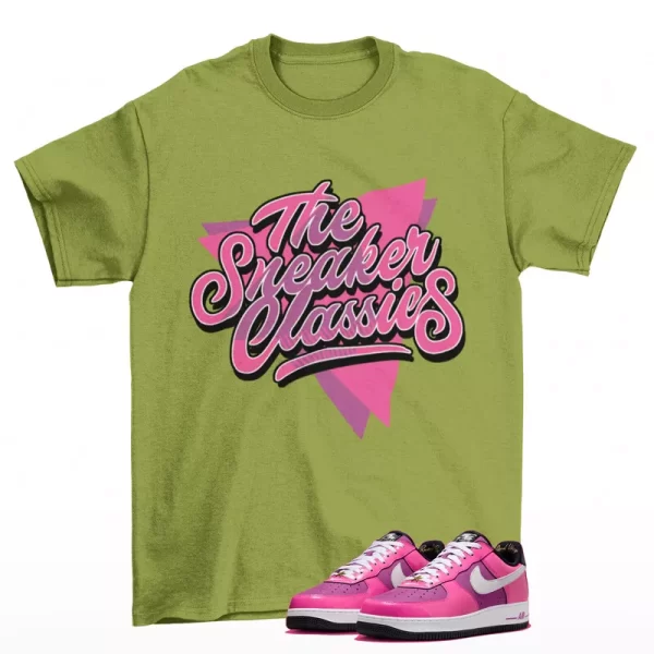 Classics Shirt Green to Match Air Force 1 World Tour Laser Fuchsia FV6150-600 Jezsport.com