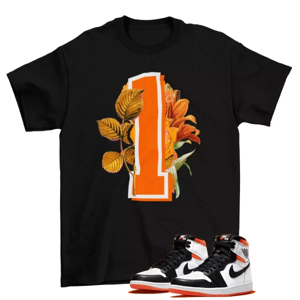 Floral Sneaker Shirt to Match Air Jordan 1 Electro Orange OG Jezsport.com