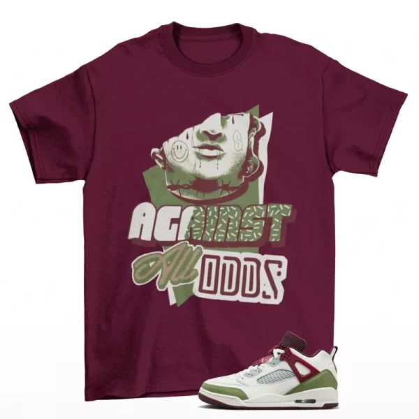 All Odds Shirt Maroon to Match Jordan Spizike Low CNY FJ6372-100 Jezsport.com