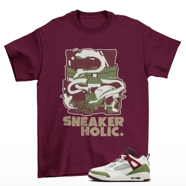 Sneaker Holic Shirt Maroon to Match Jordan Spizike Low CNY FJ6372-100 Jezsport.com