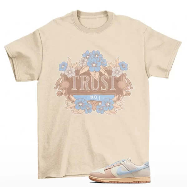 Trust Shirt Tan to Match Dunk Low Sanddrift Light Armory Blue HF0106-100 Jezsport.com