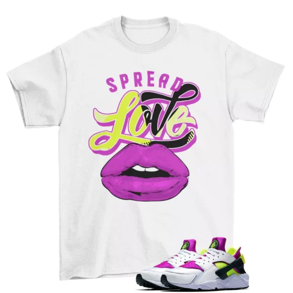 Spread Love Sneaker Shirt to Match Air Huarache OG Magenta / White Jezsport.com