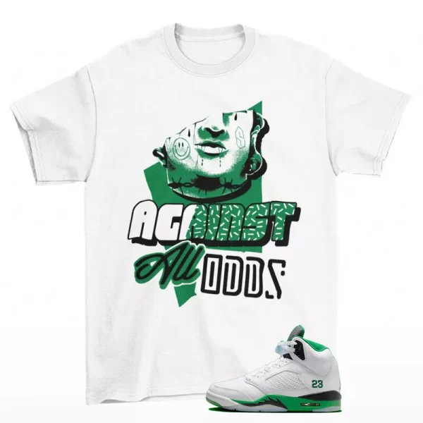 All Odds Shirt White to Match Jordan 5 Retro Lucky Green DD9336-103 Jezsport.com