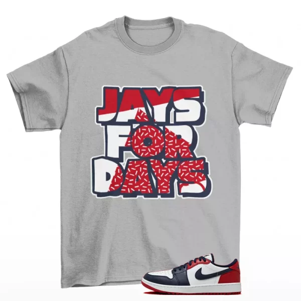 Jays For Days Shirt Grey to Match Jordan 1 Retro Low Golf USA DD9315-113 Jezsport.com