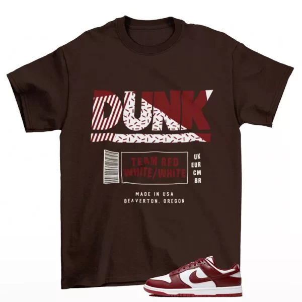 Sneaker Label Shirt Brown to Match Dunk Low Team Red DD1391-601 Jezsport.com