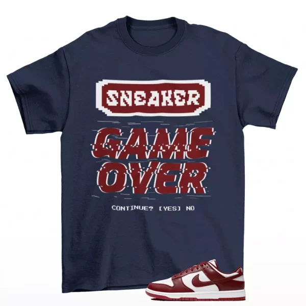 Game Over Shirt Navy to Match Dunk Low Team Red DD1391-601 Jezsport.com