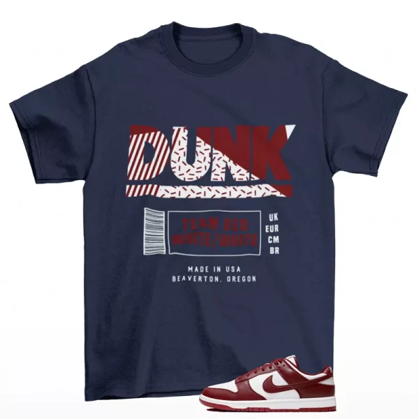 Sneaker Label Shirt Navy to Match Dunk Low Team Red DD1391-601 Jezsport.com