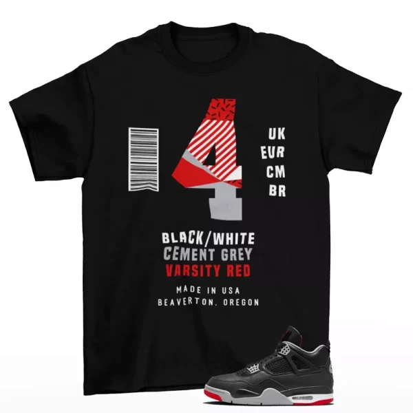 Sneaker Label Shirt Black to Match Jordan 4 Retro Bred Reimagined FV5029-006 Jezsport.com