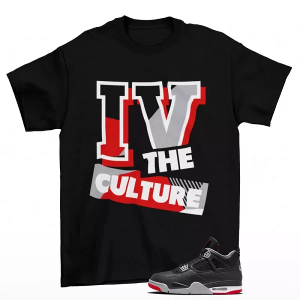 Sneaker Culture Shirt Black to Match Jordan 4 Retro Bred Reimagined FV5029-006 Jezsport.com