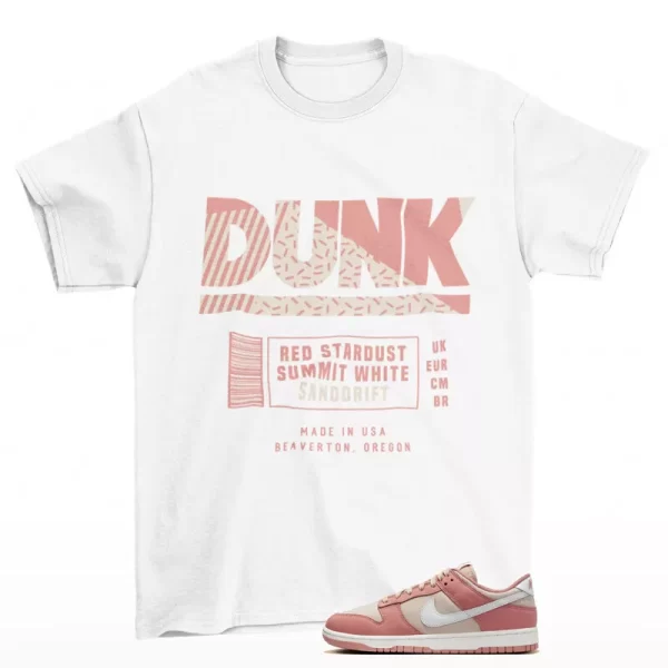 Sneaker Label Shirt White to Match Dunk Low Red Stardust FB8895-601 Jezsport.com