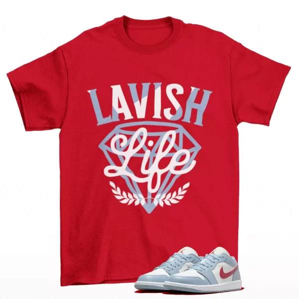 Lavish Sneaker Shirt to Match Jordan 1 Low Blue Grey DC0774-164 Jezsport.com