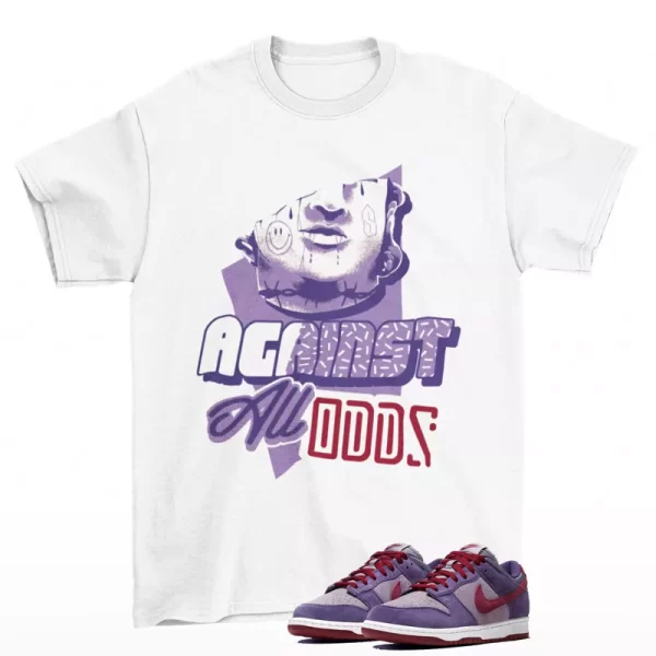 All Odds Sneaker Shirt White to Match Dunk Low Plum CU1726-500 Jezsport.com