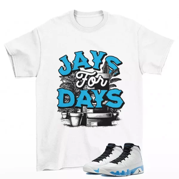 Stacked Sneaker Shirt White to Match Jordan 9 Retro Powder Blue FQ8992-101 Jezsport.com