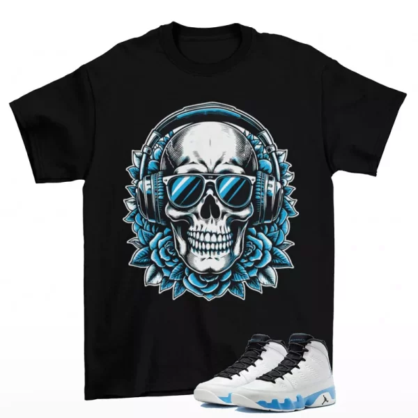 Deadstock Sneaker Shirt Black to Match Jordan 9 Retro Powder Blue FQ8992-101 Jezsport.com