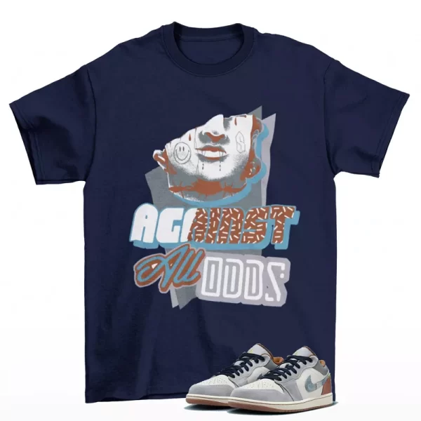 All Odds Sneaker Shirt to Match Jordan 1 Low Phantom Denim FZ5045-091 Jezsport.com