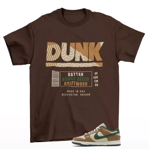 Sneaker Label Shirt Brown to Match Dunk Low Rattan Gorge Green FB7160-231 Jezsport.com