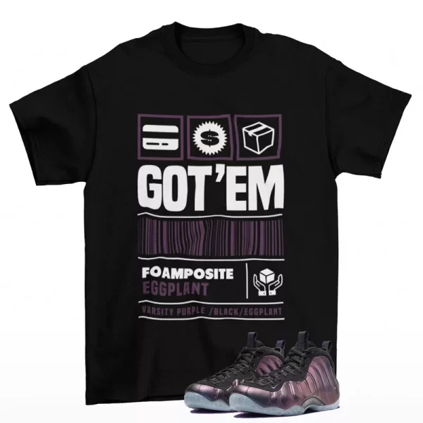 Copped Sneaker Shirt to Match Air Foamposite One Eggplant FN5212-001 Jezsport.com