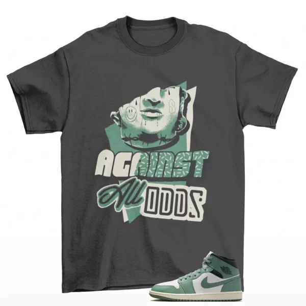 All Odds Sneaker Shirt to Match Air Jordan 1 Mid Jade Smoke BQ6472-130 Jezsport.com