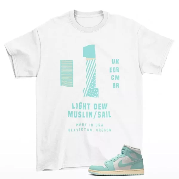 Sneaker Label Shirt to Match Jordan 1 Mid Light Dew BQ6472-132 Jezsport.com