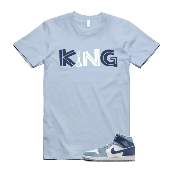 Diffused Blue 1 Mid Sail Grey White T Shirt Match KING Jezsport.com