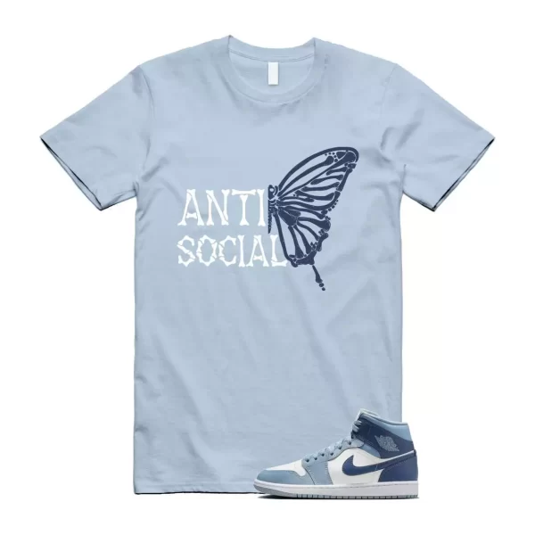 Diffused Blue 1 Mid Sail Grey White T Shirt Match ASB Jezsport.com