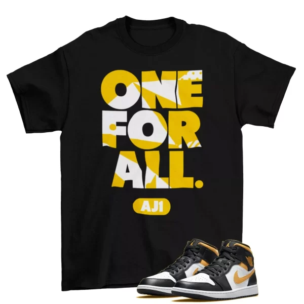 One For All Shirt to Match Air Jordan 1 Mid Pollen 554724-177 Jezsport.com