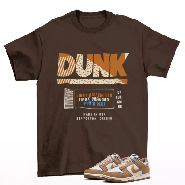 Sneaker Label Shirt Brown to Match Dunk Low Light British Tan FN5825-100 Jezsport.com