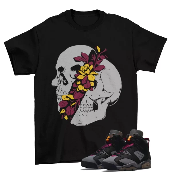 Bordeaux Skull Shirt Black to Match Air Jordan 6 Retro Bordeaux CT8529 063 Jezsport.com