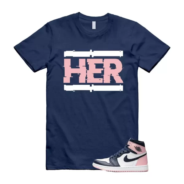 Atmosphere 1 Laser Pink White Obsidian Retro High OG Navy Blue T Shirt Match HER Jezsport.com