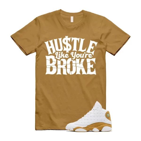 Wheat 13 AJ13 White T Shirt Match BROKE Jezsport.com