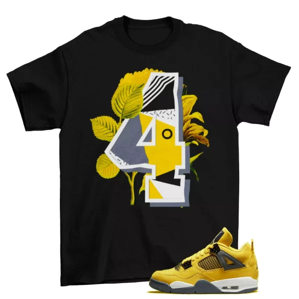 Retro 4 Floral Shirt to Match Jordan 4 Retro Lightning CT8527-700 Jezsport.com