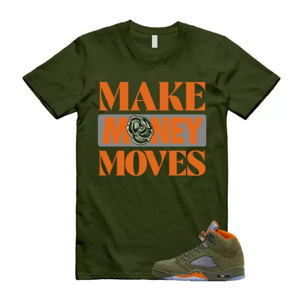 5 Olive Army Solar Orange Black Retro T Shirt Match MOVES Jezsport.com