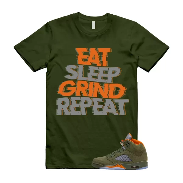 5 Olive Army Solar Orange Black Retro T Shirt Match ESGR Jezsport.com