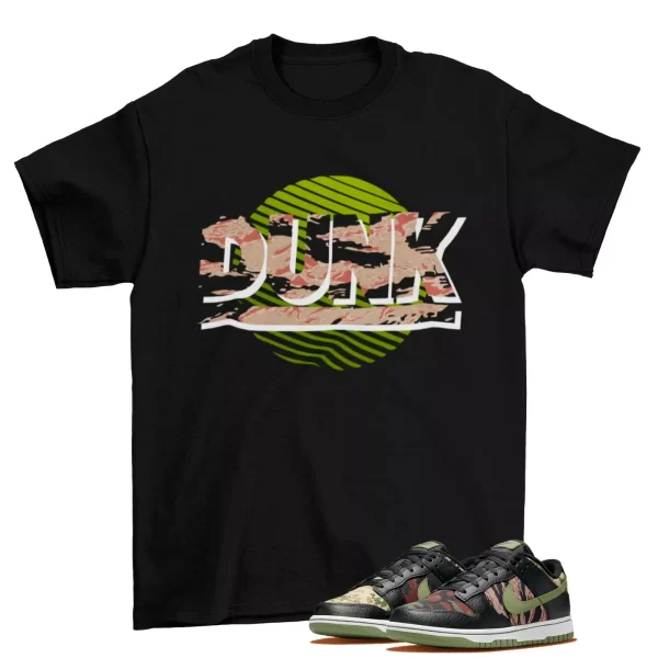 Dunk Camo Shirt to Match Dunk Low SE Black Multi-Camo DH0957-001 / Black Jezsport.com