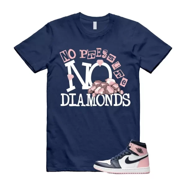 Atmosphere 1 Laser Pink White Obsidian High OG Navy Blue T Shirt Match DIAMOND Jezsport.com