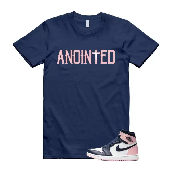 Atmosphere 1 Laser Pink White Obsidian High OG Navy Blue T Shirt Match ANOINTED Jezsport.com