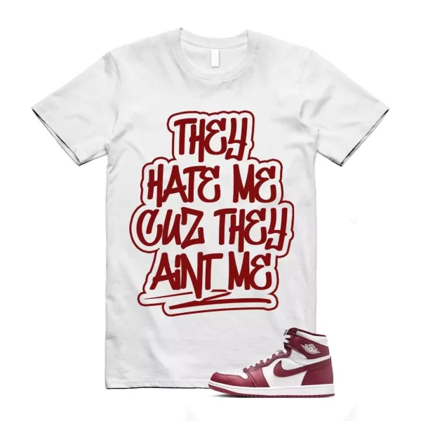 1 Artisanal Team Red Retro High OG White T Shirt Match AINT ME Jezsport.com