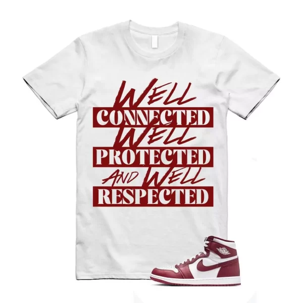 1 Artisanal Team Red Retro High OG White T Shirt Match WELL Jezsport.com