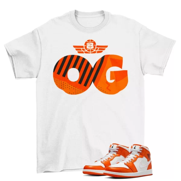 OG Sneaker Shirt to Match Air Jordan 1 Mid Electro Orange / DM3531-800 Jezsport.com