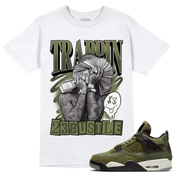 Shirt to Match Jordan 4 Craft Olive 4s Sneaker 23Bustle - TRAPPIN Sneaker Tee Jezsport.com