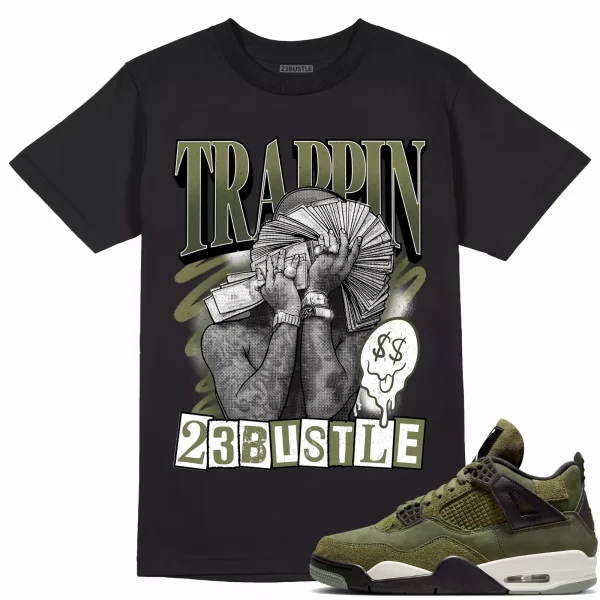 Shirt to Match Jordan 4 Craft Olive 4s Sneaker 23Bustle - TRAPPIN Sneaker Tee Jezsport.com