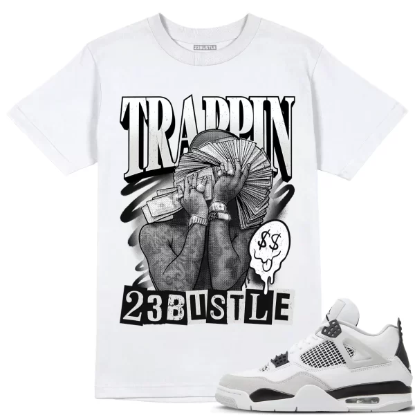 Shirt to Match Jordan 4 Military Black 4s Sneaker 23Bustle - TRAPPIN Sneaker Tee Jezsport.com